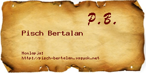 Pisch Bertalan névjegykártya
